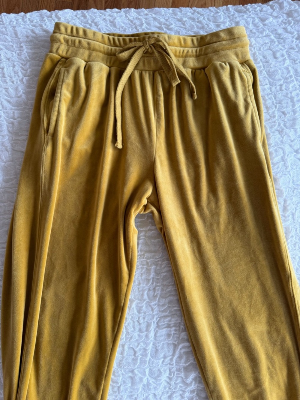Anthro Saturday Sunday Merida Velvet Joggers Gold Medium - Picture 5 of 9